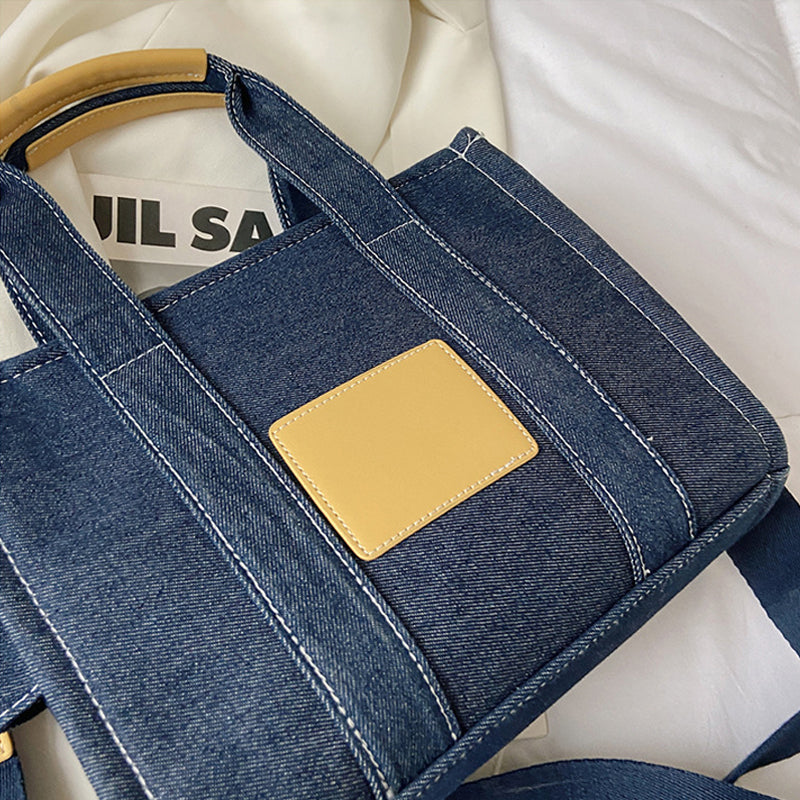 Contrast Color Tote Bag