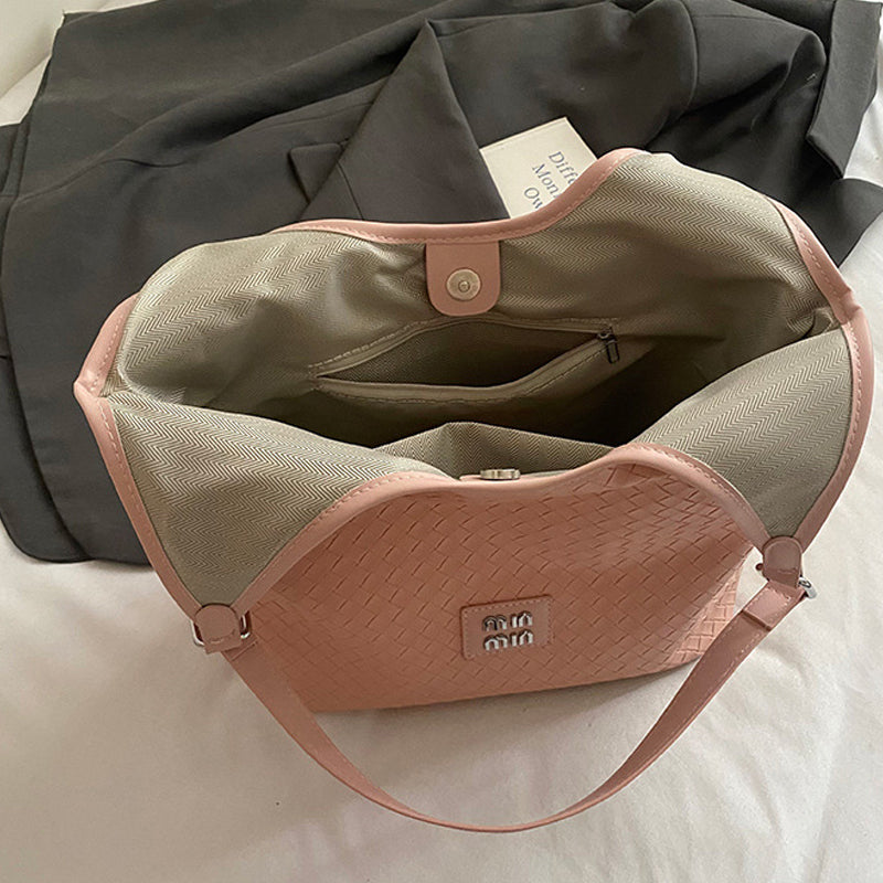 Sling Tote Bag With Woven Pattern