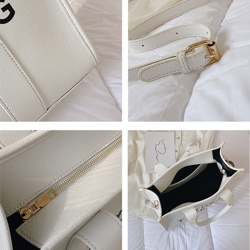 Tote Bag With Printed Letters