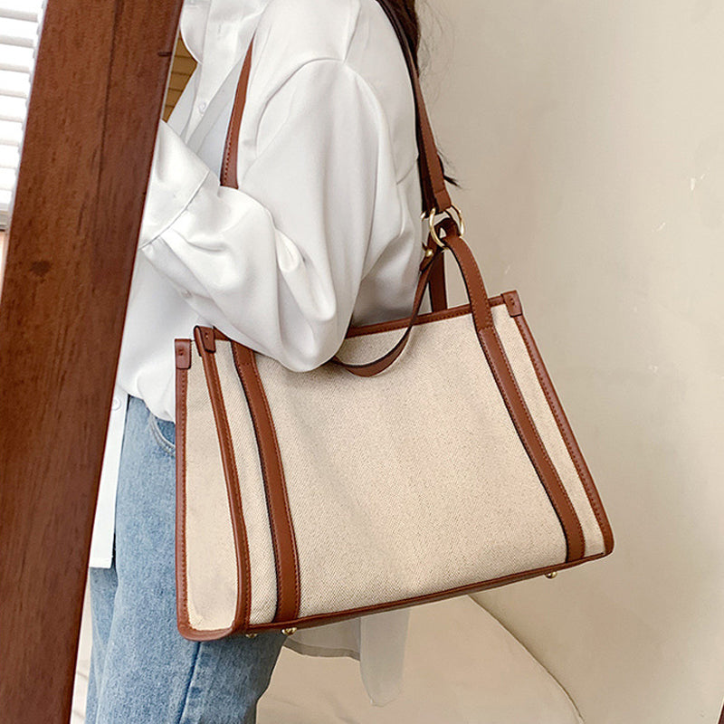 Canvas Contrast Tote Bag