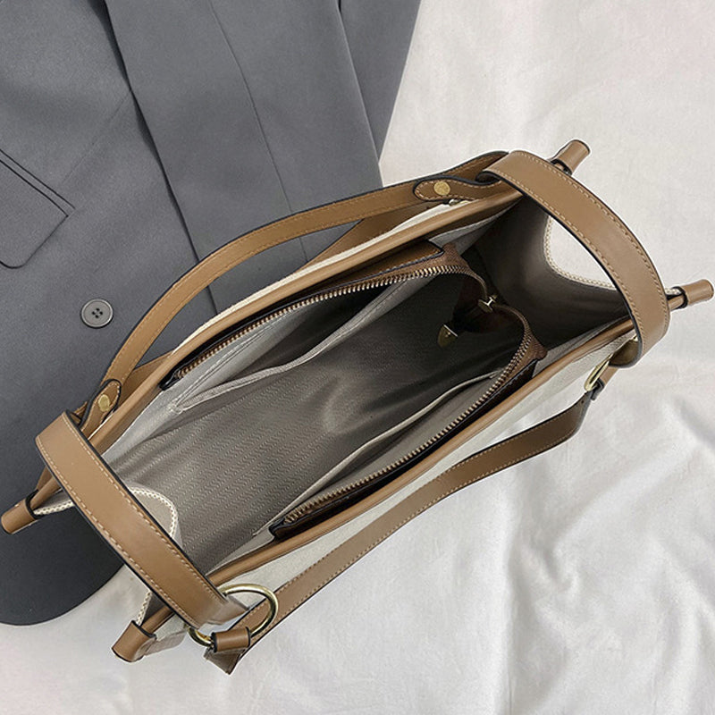 Canvas Contrast Tote Bag