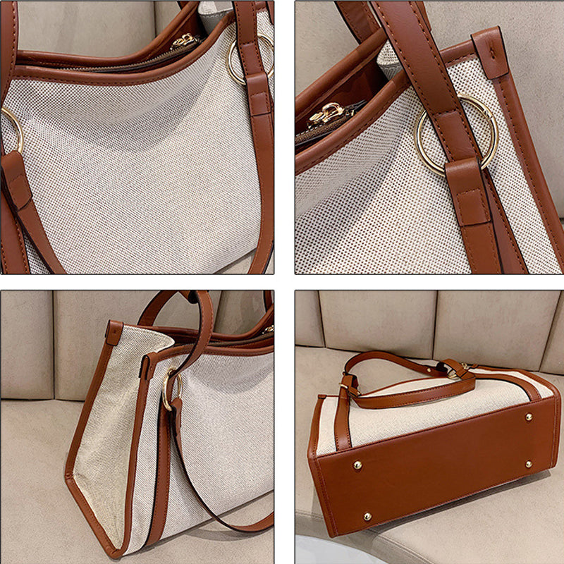 Canvas Contrast Tote Bag