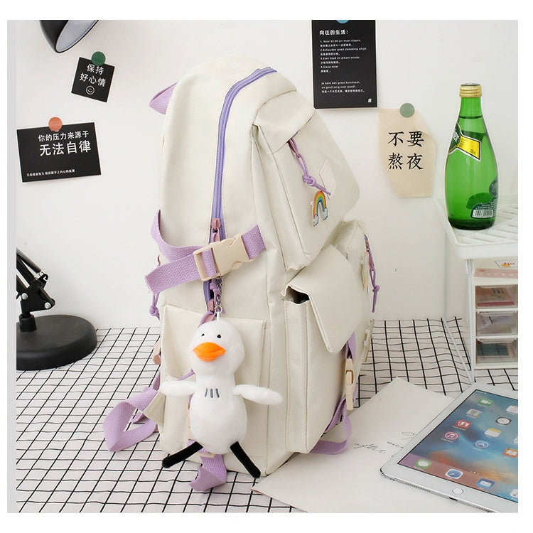 Kids Backpack With Lunch Box School Backpacks - Black Blue Pink Book Bags For Girls Set Handbag Purse Pink Bookbag