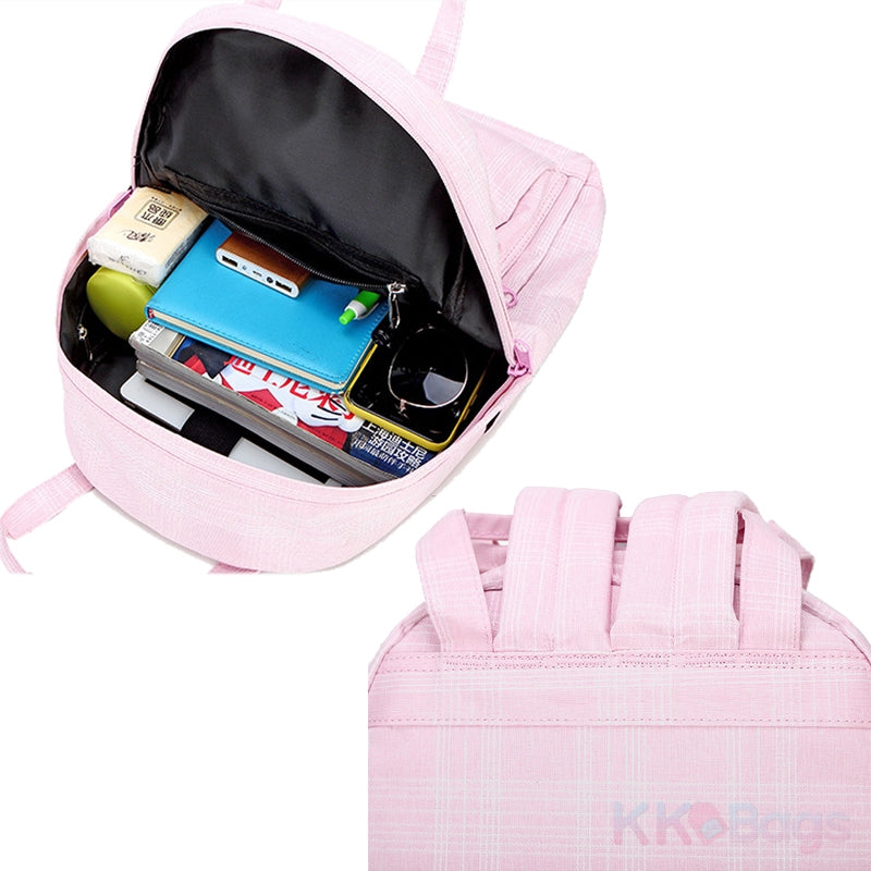 Kids USB School Backpacks - Black Pink Green Book Bags For Boys Girls 18 Inch Laptop Backpack With USB Charging Port For Travel