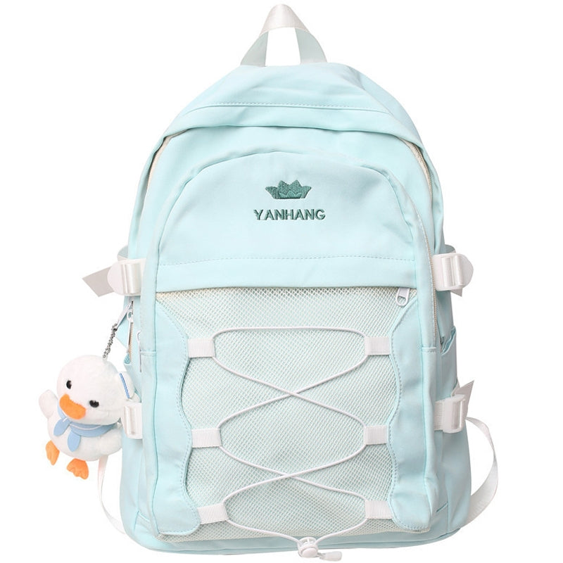Kids Mesh School Backpacks - Black Blue Pink Book Bags For Boys Girls Simple With Mesh Pocket Bag For Students