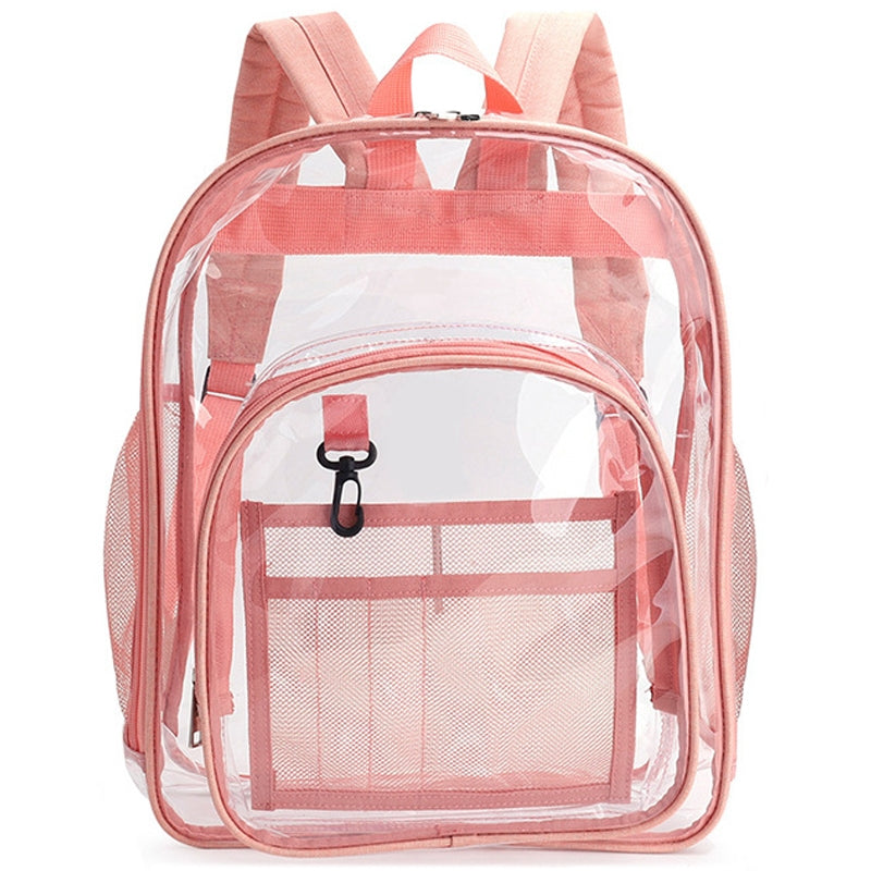 Kids Clear School Backpacks - Black Pink Grey Book Bags For Boys Girls Waterproof See Through Casual Rucksack Bookbag