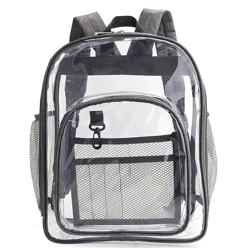 Kids Clear Set School Backpacks - Black Purple Grey Book Bags For Boys Girls Transparent School Bag See Through