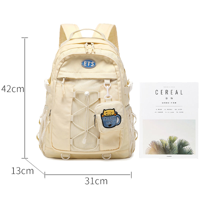 Kids Mesh School Backpacks - Beige Grey Khaki Bags For Boys Girls Stylish Backpack For Teenagers Teens Summer