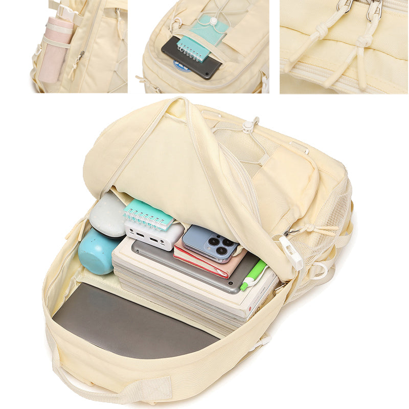 Kids Mesh School Backpacks - Beige Grey Khaki Bags For Boys Girls Stylish Backpack For Teenagers Teens Summer
