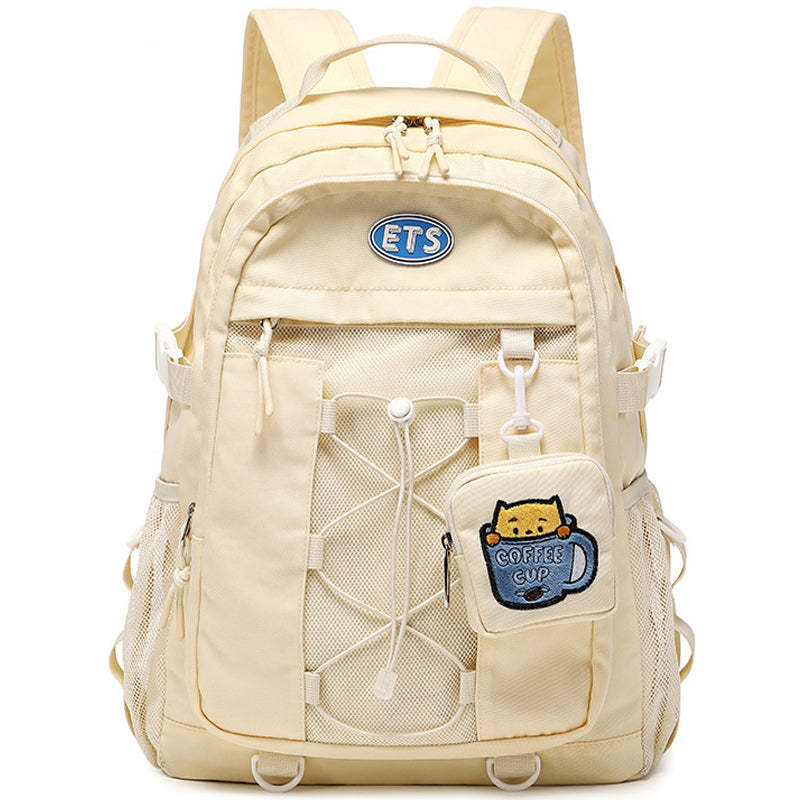 Kids Mesh School Backpacks - Beige Grey Khaki Bags For Boys Girls Stylish Backpack For Teenagers Teens Summer