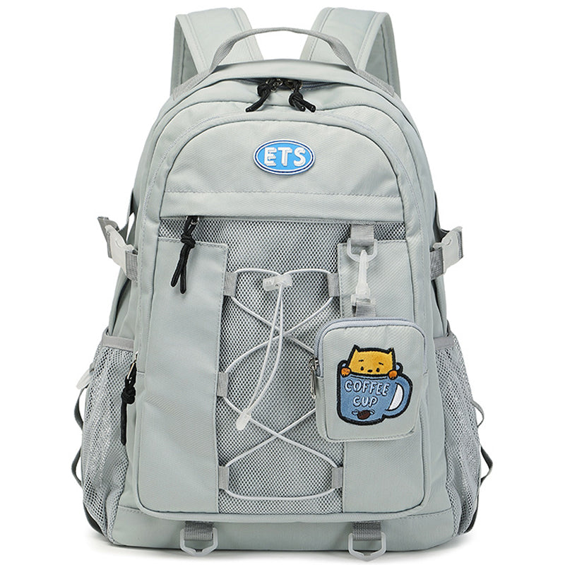 Kids Mesh School Backpacks - Beige Grey Khaki Bags For Boys Girls Stylish Backpack For Teenagers Teens Summer