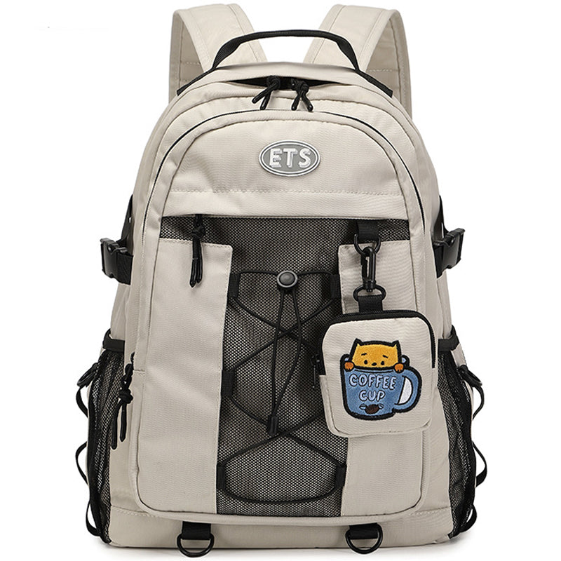 Kids Mesh School Backpacks - Beige Grey Khaki Bags For Boys Girls Stylish Backpack For Teenagers Teens Summer