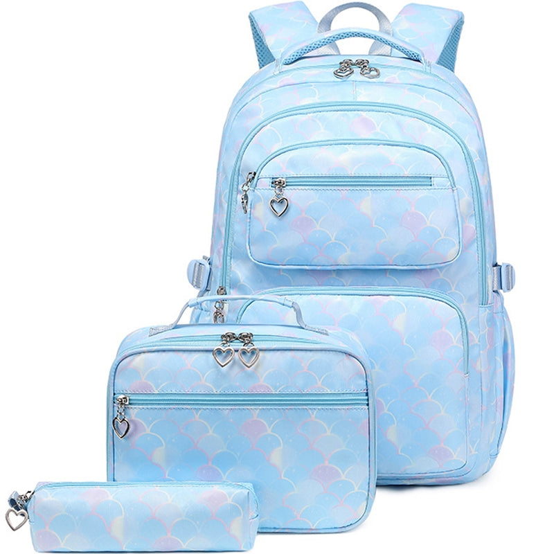 Kids Backpack With Lunch Box School Backpacks - Black Blue Pink Book Bags For Girls Ergonomic Backpacks Kit Durable School Bag Set BookBag