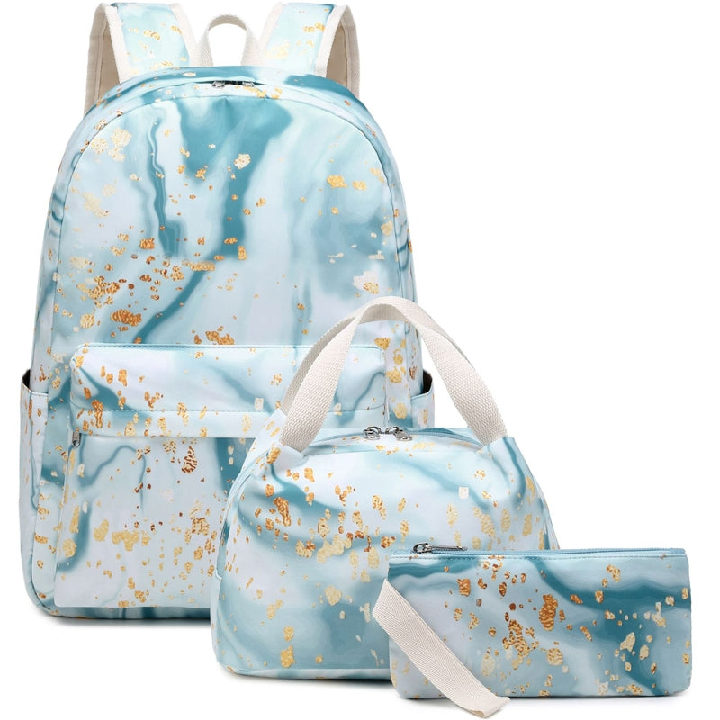 Kids Backpack With Lunch Box School Backpacks - Blue Purple Pink Book Bags For Boys Girls Teen Set With Lunch Box Pencil Case Casual Daypacks