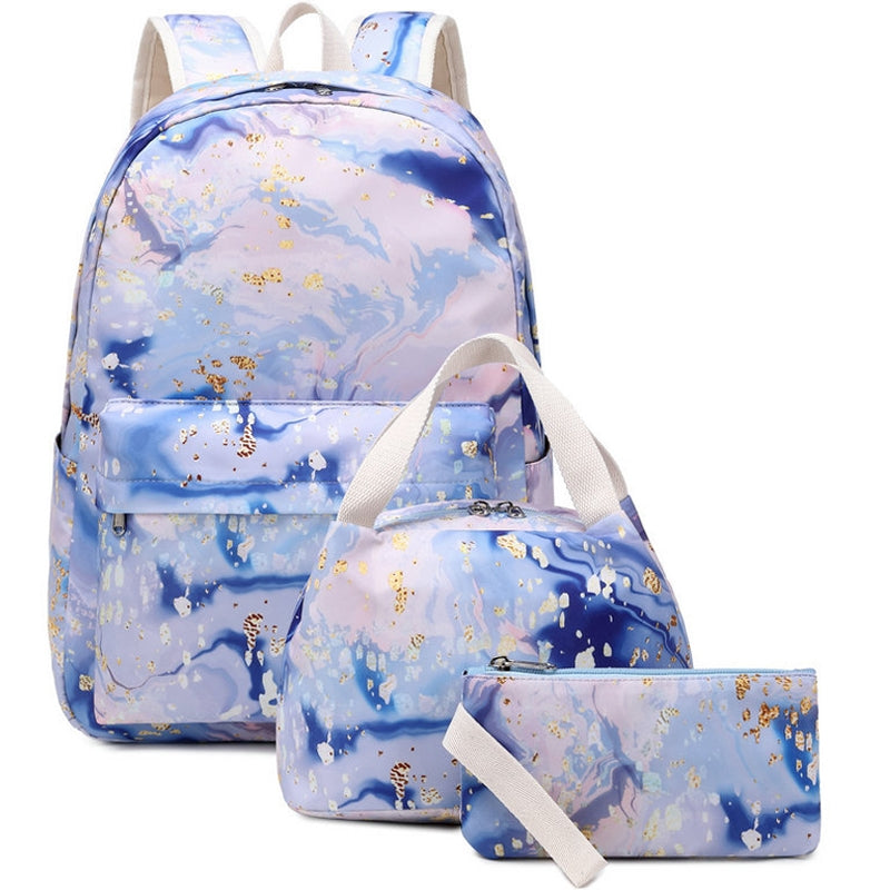 Kids Backpack With Lunch Box School Backpacks - Blue Purple Pink Book Bags For Boys Girls Teen Set With Lunch Box Pencil Case Casual Daypacks