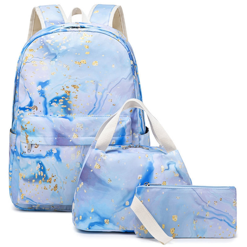 Kids Backpack With Lunch Box School Backpacks - Blue Purple Pink Book Bags For Boys Girls Teen Set With Lunch Box Pencil Case Casual Daypacks