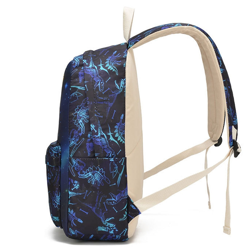 Kids Backpack With Lunch Box Dinosaur School Backpacks - Blue Purple Green Book Bags For Boys Girls With Lunchbox Grade 1-6th BookBag