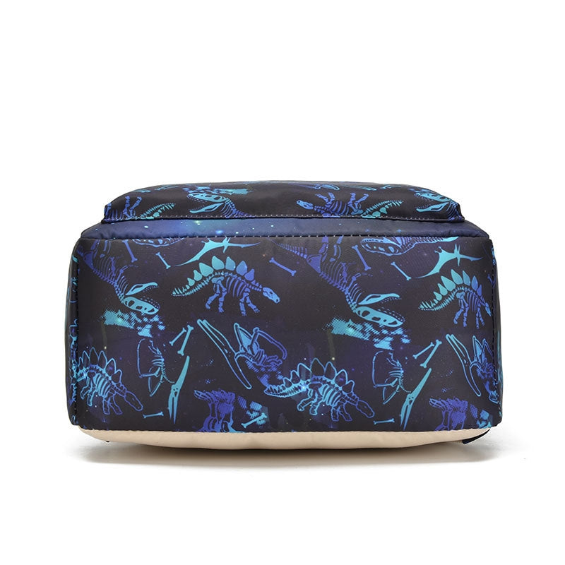 Kids Backpack With Lunch Box Dinosaur School Backpacks - Blue Purple Green Book Bags For Boys Girls With Lunchbox Grade 1-6th BookBag