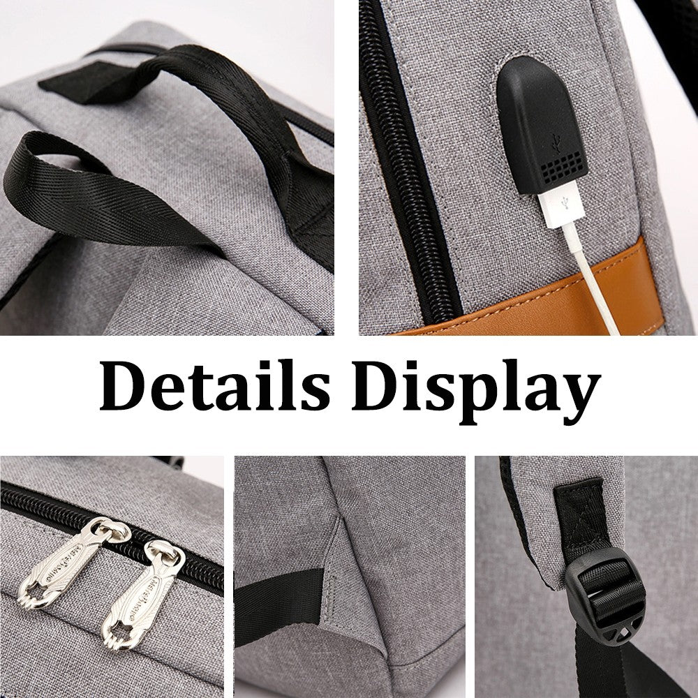 Kids USB School Backpacks - Black Blue GreenBook Bags For Boys Girls Oxford Cloth Bookbag With USB Charging Port For Students