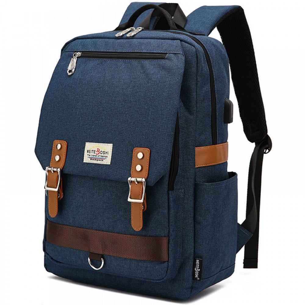 Kids USB School Backpacks - Black Blue GreenBook Bags For Boys Girls Oxford Cloth Bookbag With USB Charging Port For Students