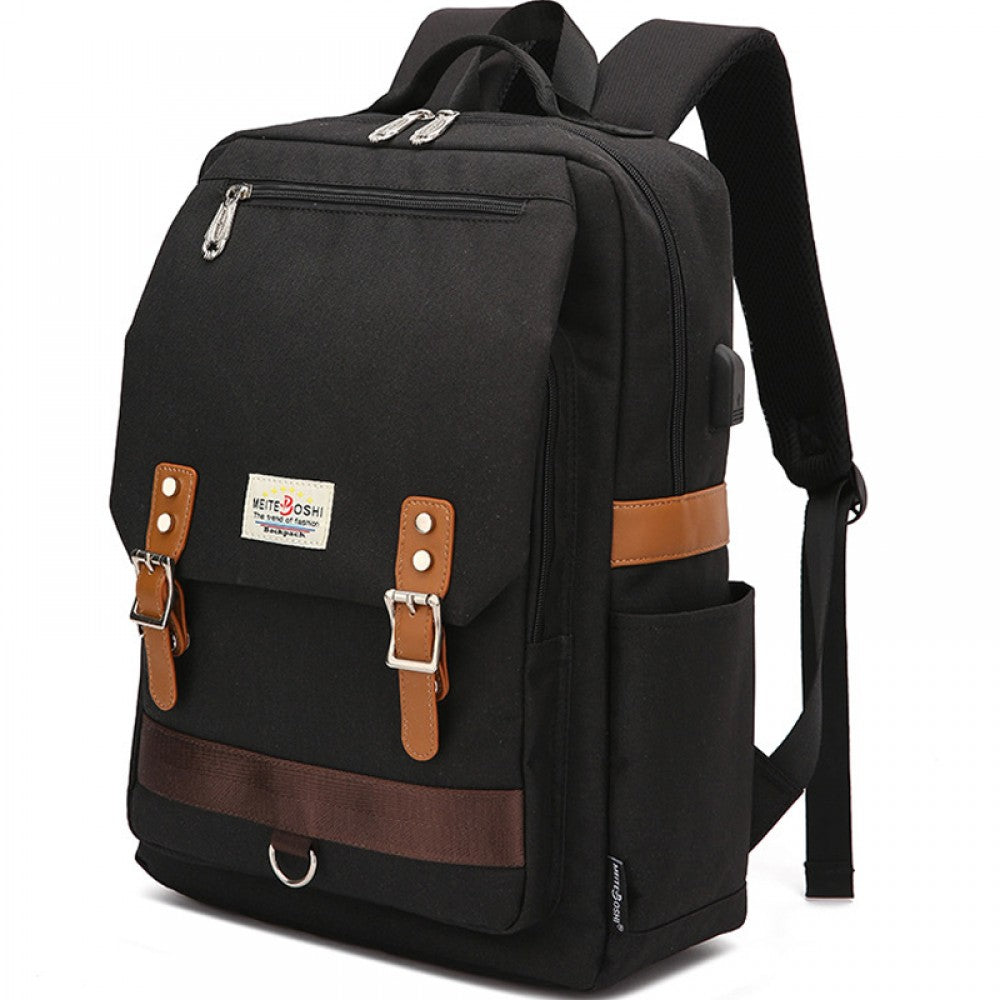 Kids USB School Backpacks - Black Blue GreenBook Bags For Boys Girls Oxford Cloth Bookbag With USB Charging Port For Students