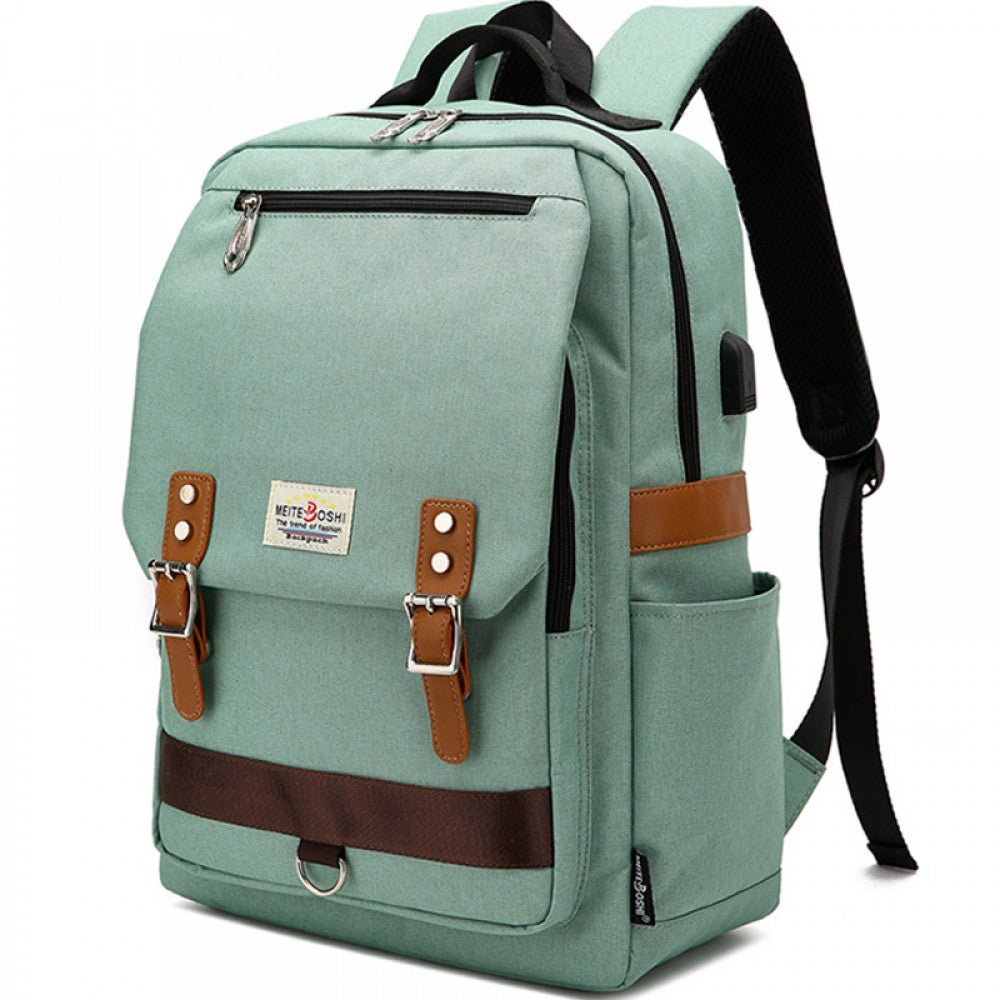 Kids USB School Backpacks - Black Blue GreenBook Bags For Boys Girls Oxford Cloth Bookbag With USB Charging Port For Students