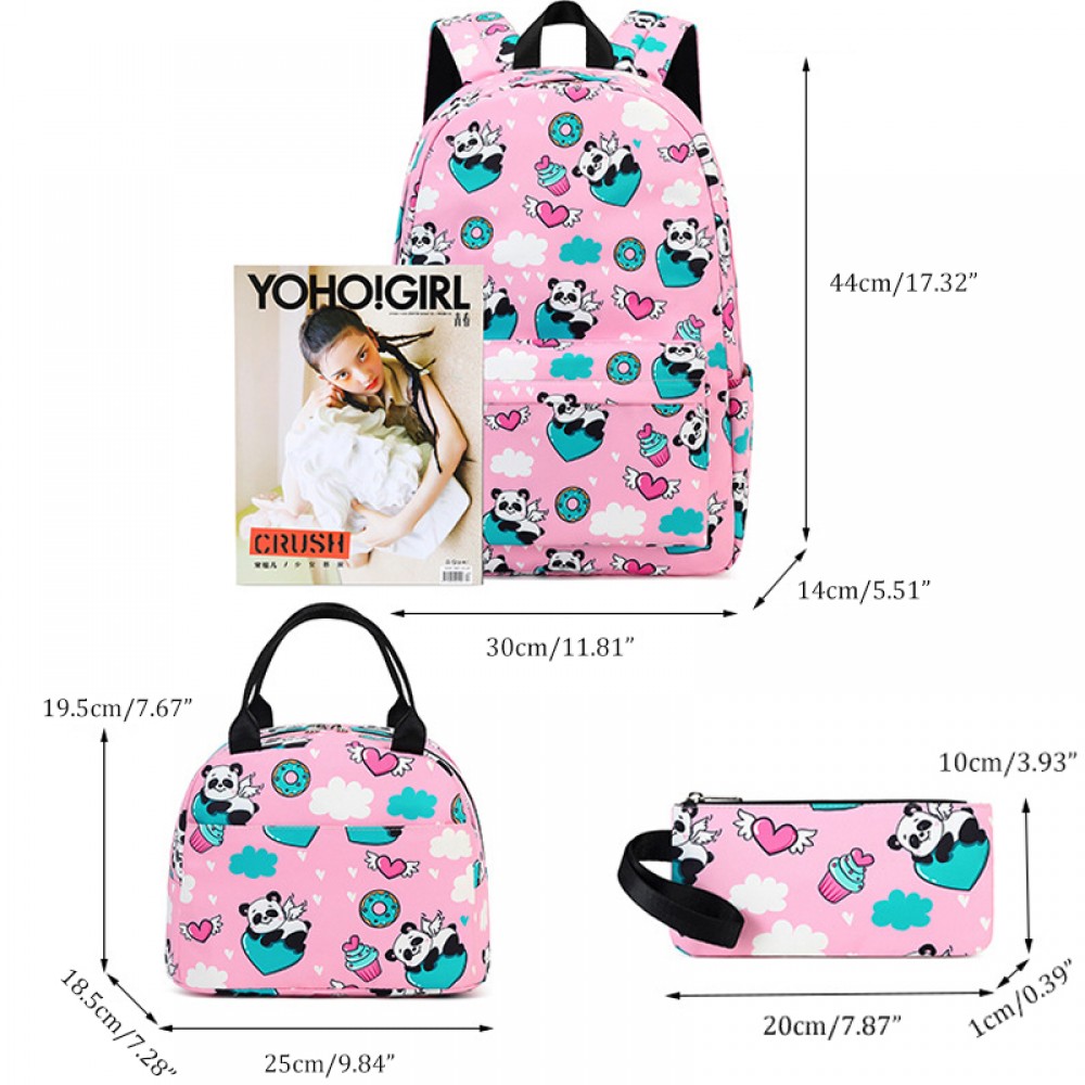 Kids Backpack With Lunch Box Panda School Backpacks