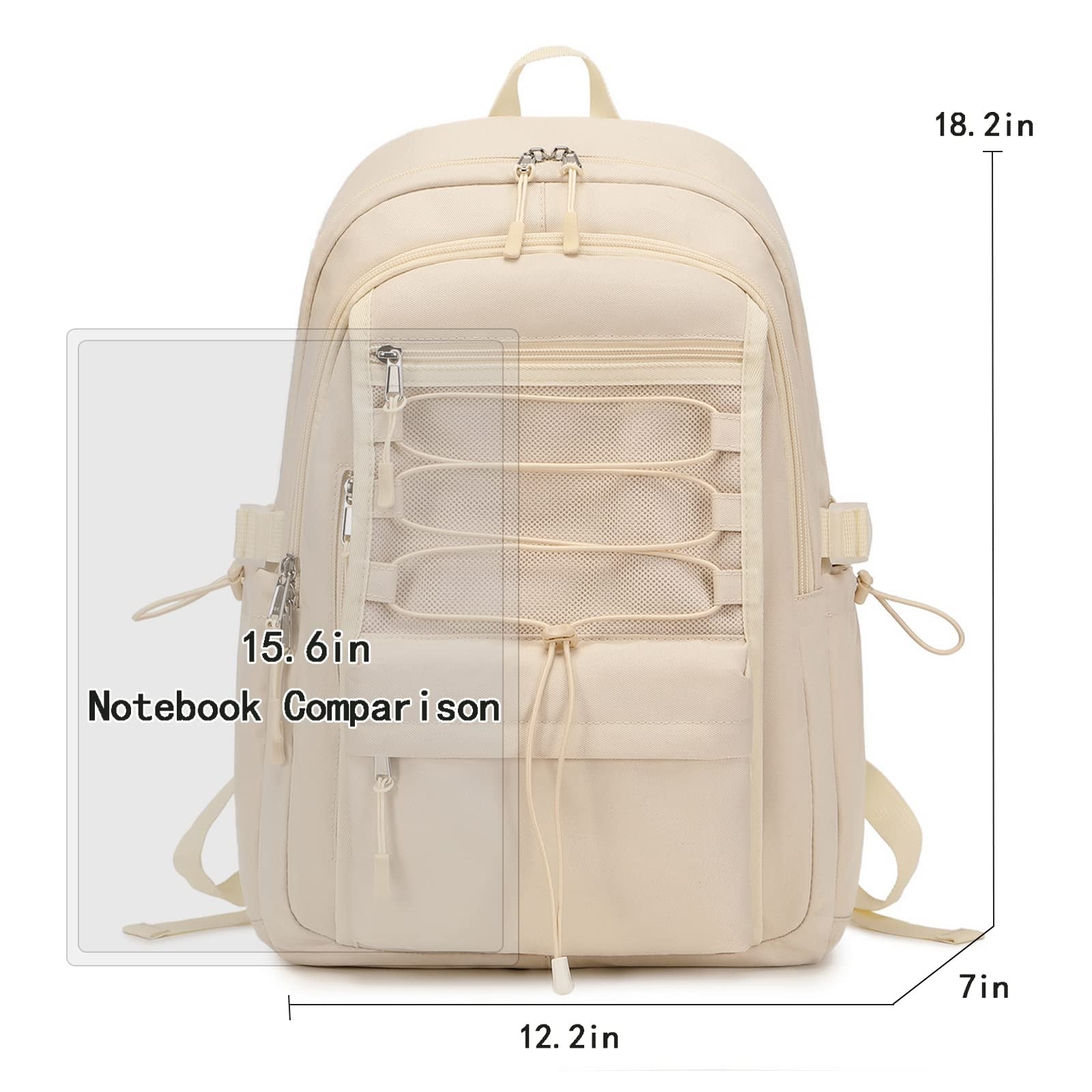 Kids Mesh School Backpacks - Black Khaki Book Bags For Boys Girls Laptop Backpack For Teens Durable Studants