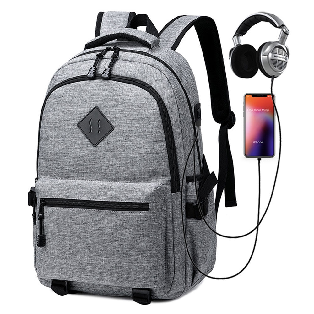 Kids USB Charging Laptop School Backpacks -Black Pink Grey Book Bags For Boys Girls Travel Backpack