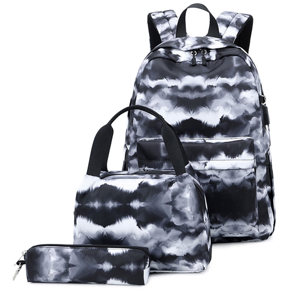 Kids Backpack With Lunch Box USB School Backpacks - Pink Grey Purple Book Bags For Boys Girls Trendy Lightweight Daypack