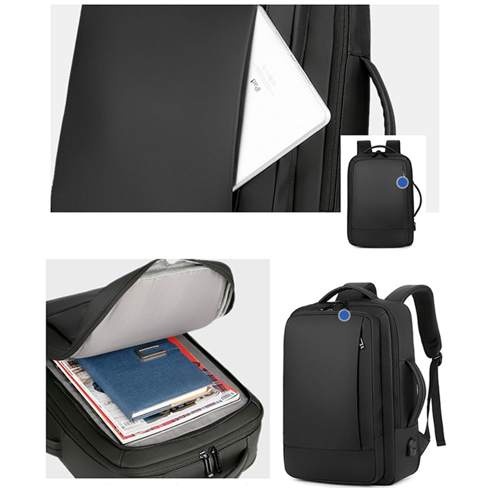 Kids USB School Backpacks - Black Book Bags For Boys Girls Business Anti Theft Slim Durable Laptop Backpack With USB Charging Port Water Resistant College School Computer Bag