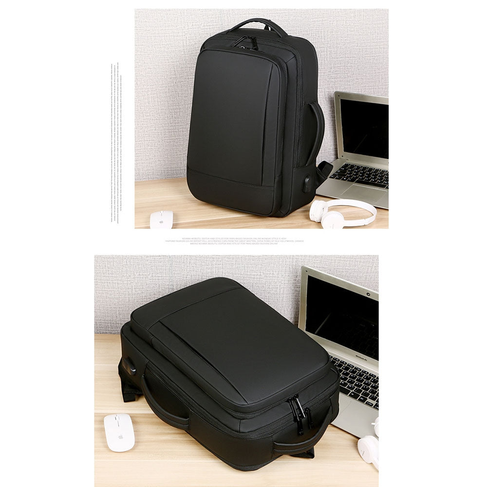Kids USB School Backpacks - Black Book Bags For Boys Girls Business Anti Theft Slim Durable Laptop Backpack With USB Charging Port Water Resistant College School Computer Bag