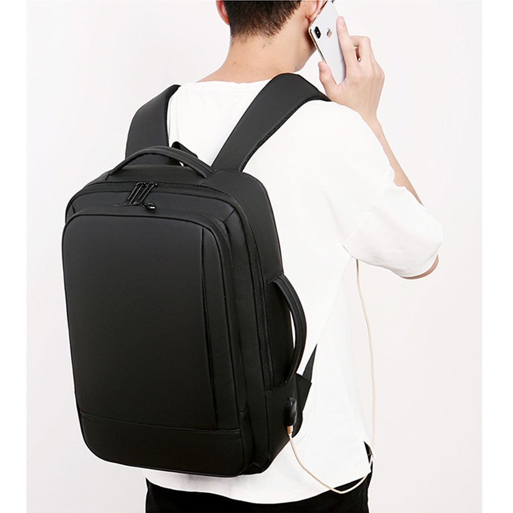 Kids USB School Backpacks - Black Book Bags For Boys Girls Business Anti Theft Slim Durable Laptop Backpack With USB Charging Port Water Resistant College School Computer Bag