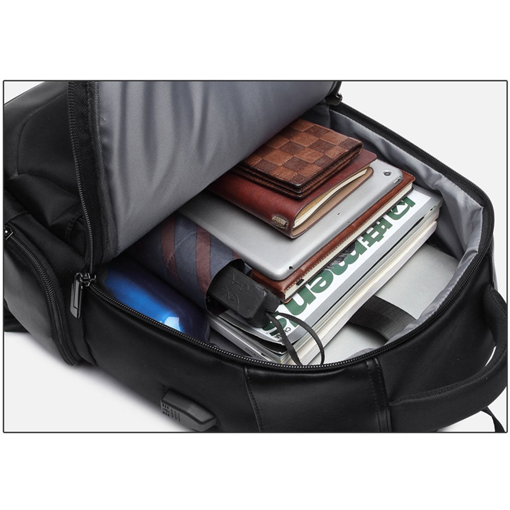 Kids USB School Backpacks - Black Grey Red Book Bags For Boys Laptop Backpack Anti-Theft Bag With USB Charging Port Business