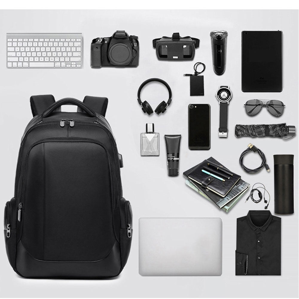Kids USB School Backpacks - Black Grey Red Book Bags For Boys Laptop Backpack Anti-Theft Bag With USB Charging Port Business