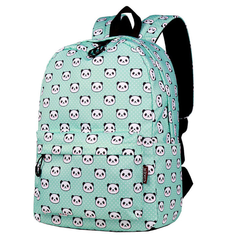 School Backpack Lovely Panda Printed Waterproof Bookbag Daypack for High School