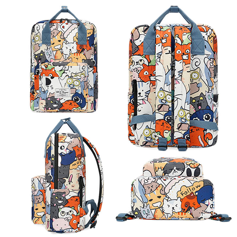 Cartoon Animal Printed Backpacks Travel School College Bag for Girls Boys Teens