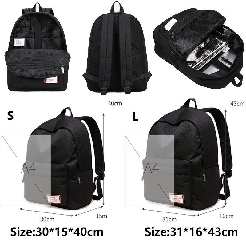 Lightweight Backpack for School Solid Color Travel Boobags