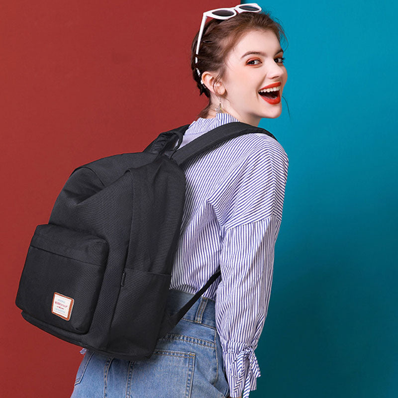 Lightweight Backpack for School Solid Color Travel Boobags