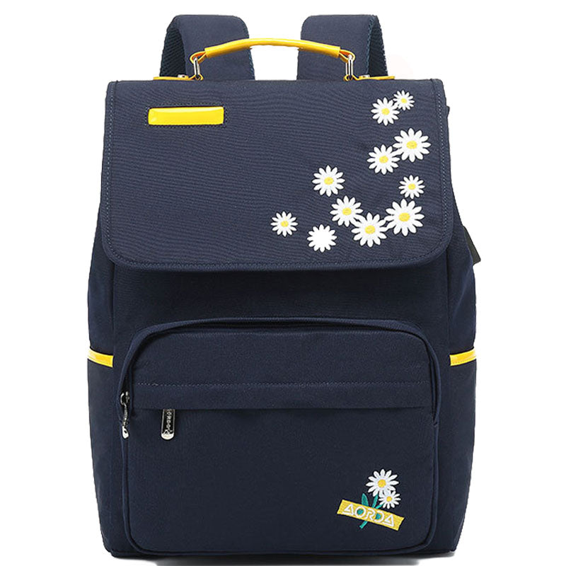 Daisy Embroidery Backpacks Girls Junior High School Student Schoolbag