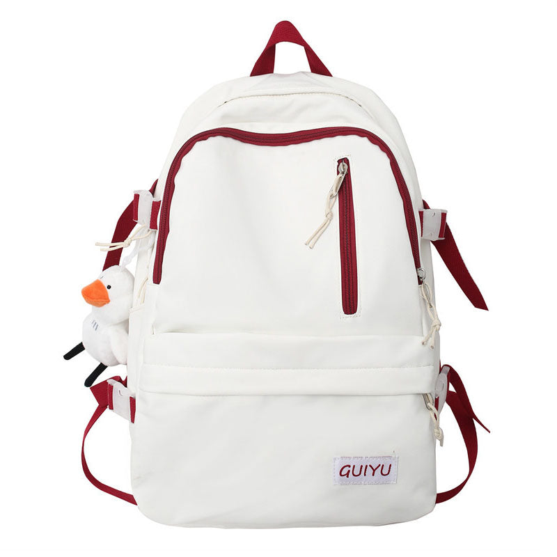 Girls Backpack Teen Rucksack Large Capacity College Student Schoolbag with Decor