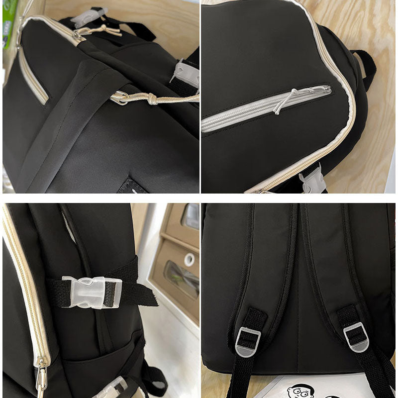 Girls Backpack Teen Rucksack Large Capacity College Student Schoolbag with Decor