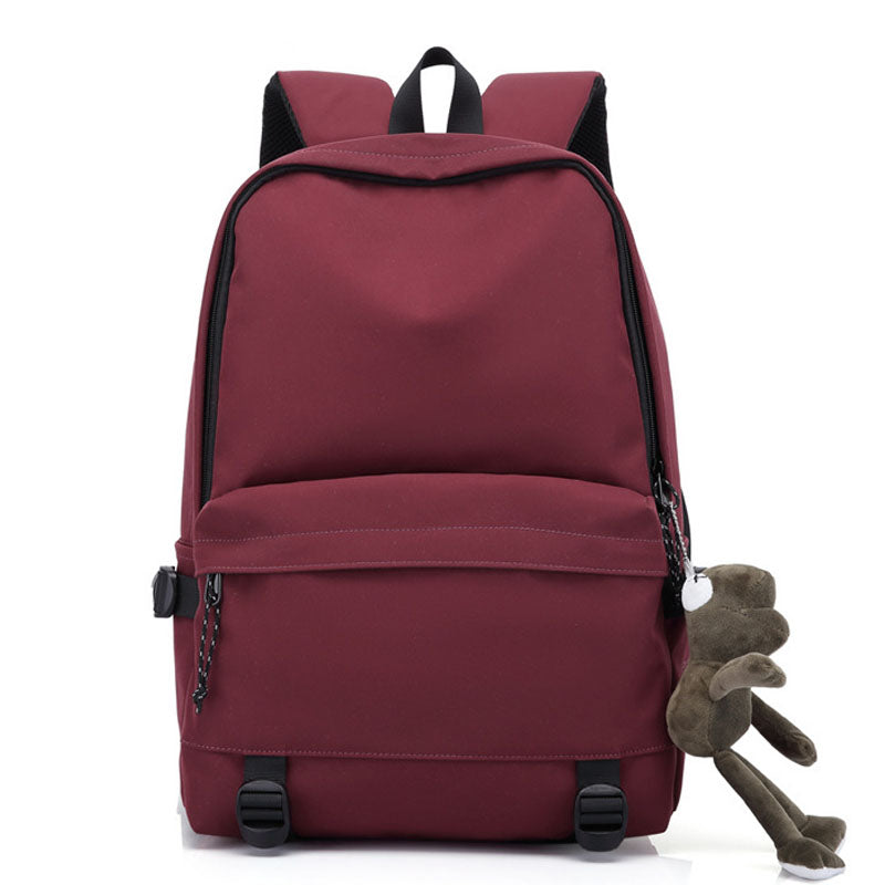 Laptop School Backpack Girls Bookbags Pure Color Schoolbag for Teens