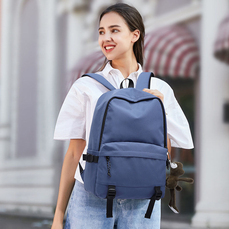 Laptop School Backpack Girls Bookbags Pure Color Schoolbag for Teens