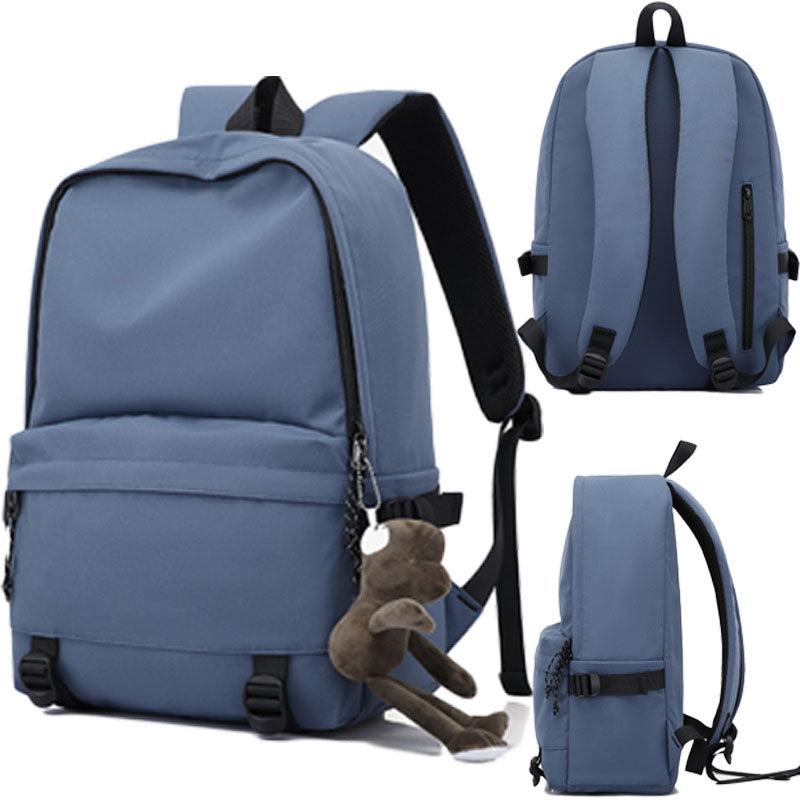 Laptop School Backpack Girls Bookbags Pure Color Schoolbag for Teens