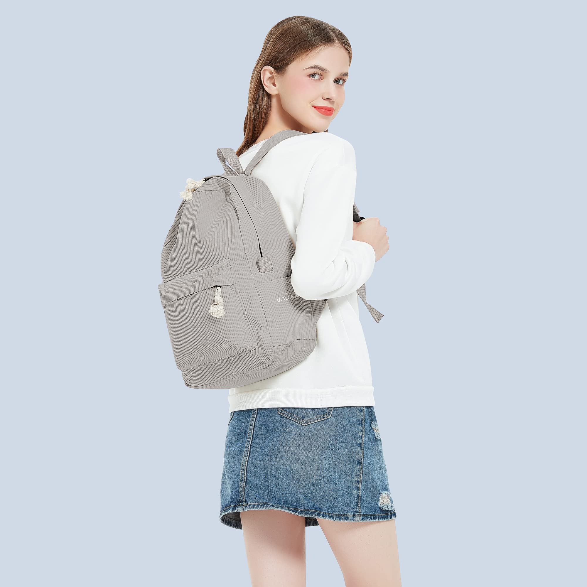 Large Capacity Corduroy Backpack Leisure Student Schoolbags