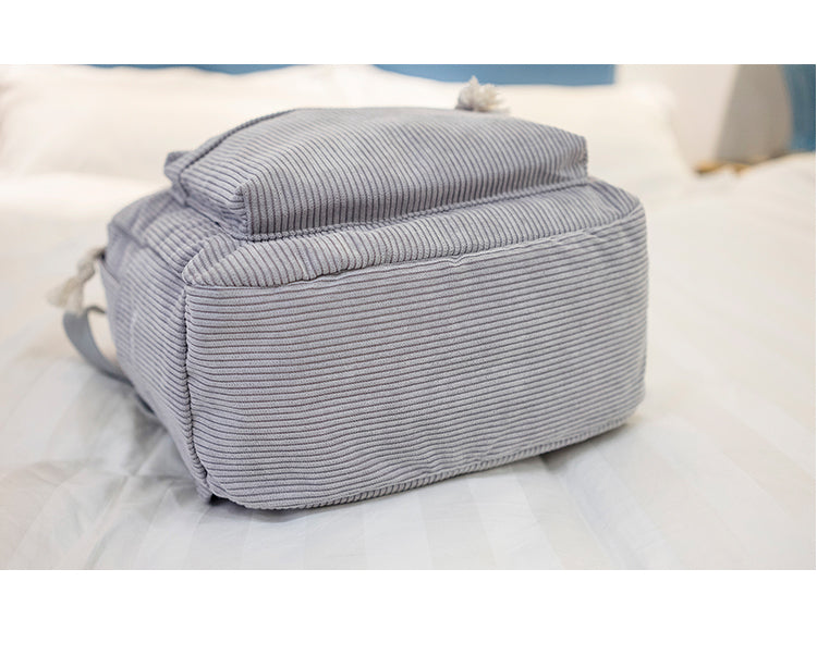 Large Capacity Corduroy Backpack Leisure Student Schoolbags