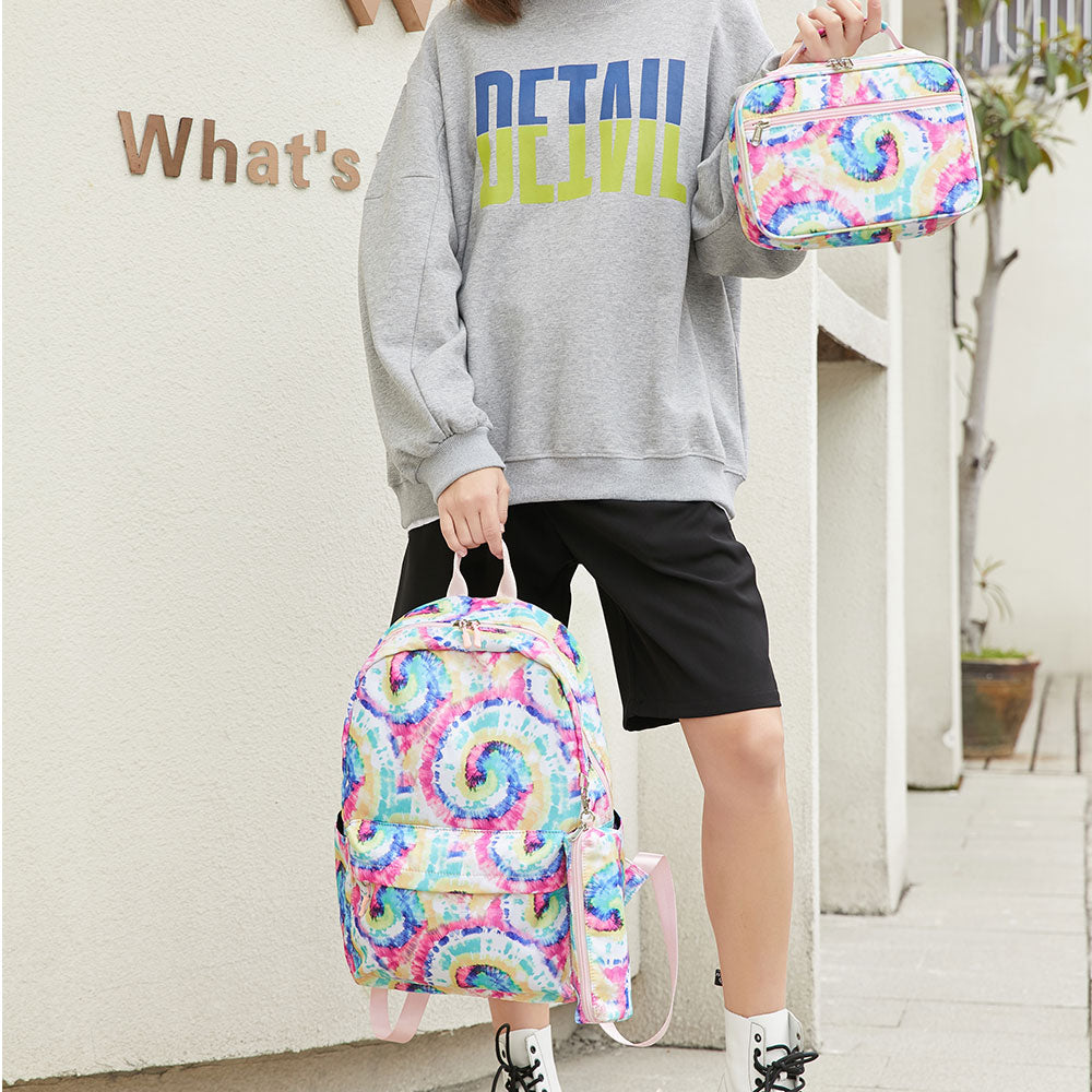 Unique Printing School Bookbag for Girls Kids Large Capacity Set with Lunch Box