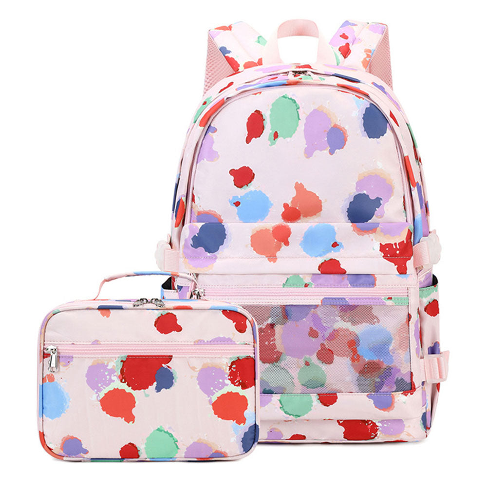 Girls' 3 Pieces Laptop Bookbag Cute Pringting Waterproof Backpack for School