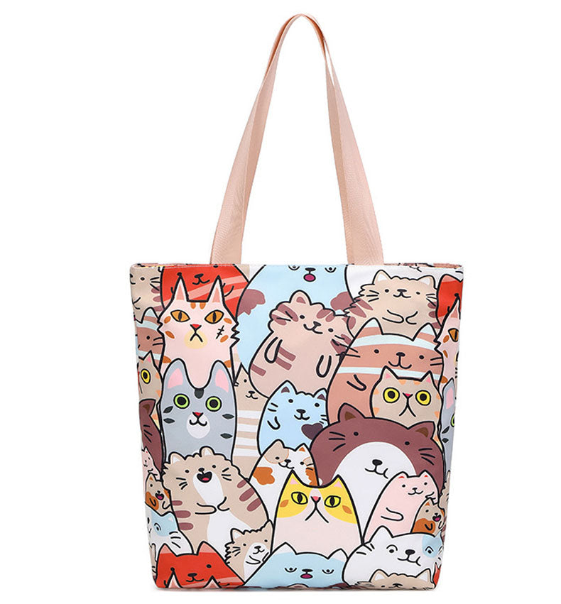 Cartoon Cat Backpack Portable Handbag For School Girls Boys